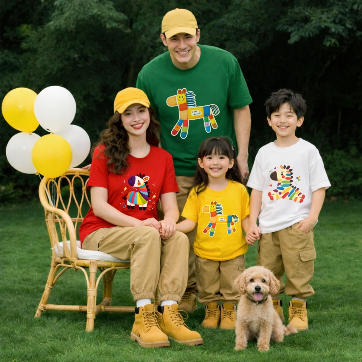 [BST Tết 2026] Áo thun gia đình Tết Bính Ngọ in hình ngựa đáng yêu - Áo thun gia đình 3-4-5 người - Loza Kids  GĐ009 GĐ009