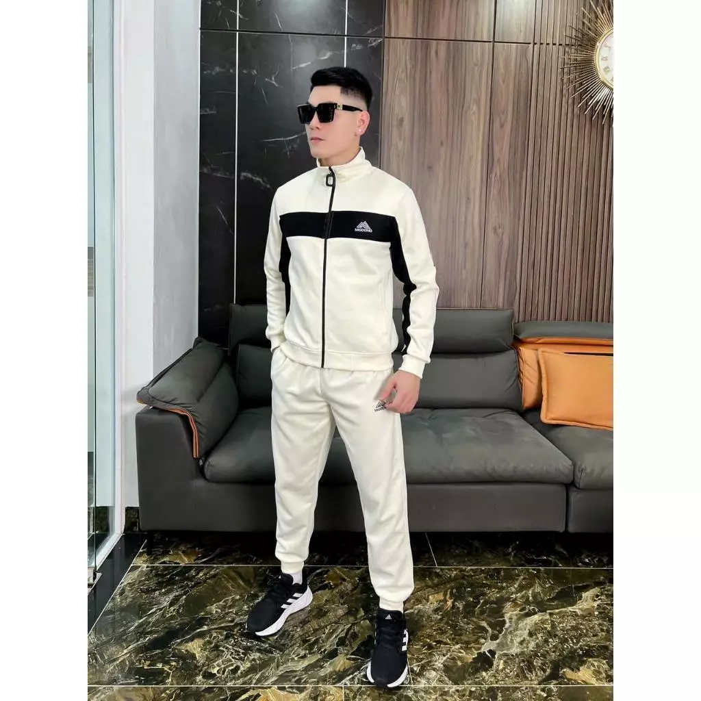 Bộ Nỉ Nam Thể Thao Chất Nỉ Ép Dày Dặn Mềm Mịn Có Khóa Kéo Mặc Ấm Thu Đông_thumbnail_3