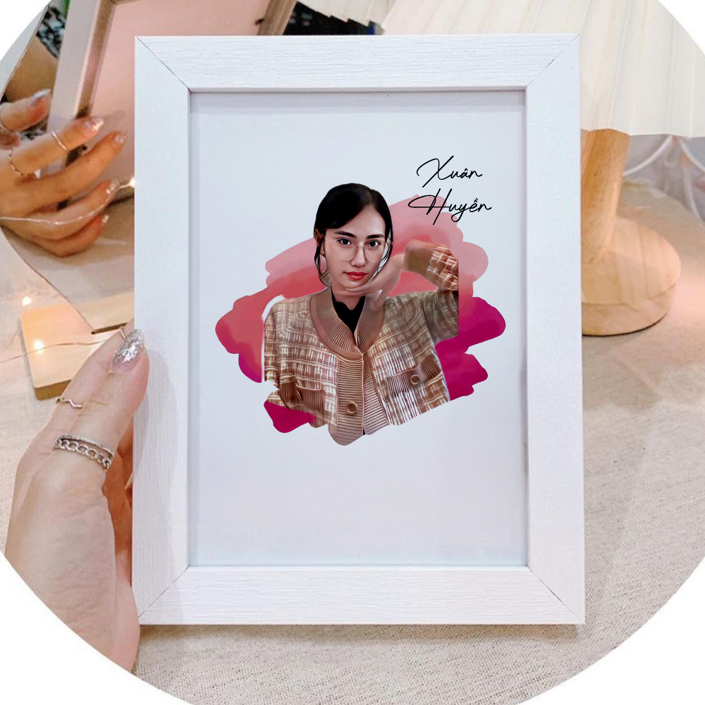 Khung ảnh để bàn vẽ hình chân dung thiết kế và in theo yêu cầu làm quà tặng bạn gái, người thân - Quà sinh nhật ý nghĩa_thumbnail_4