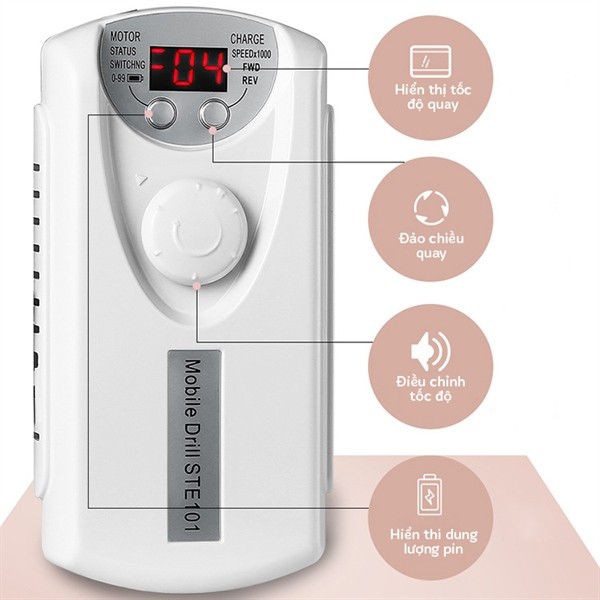 Hộp điều khiển + Pin máy mài STE 101