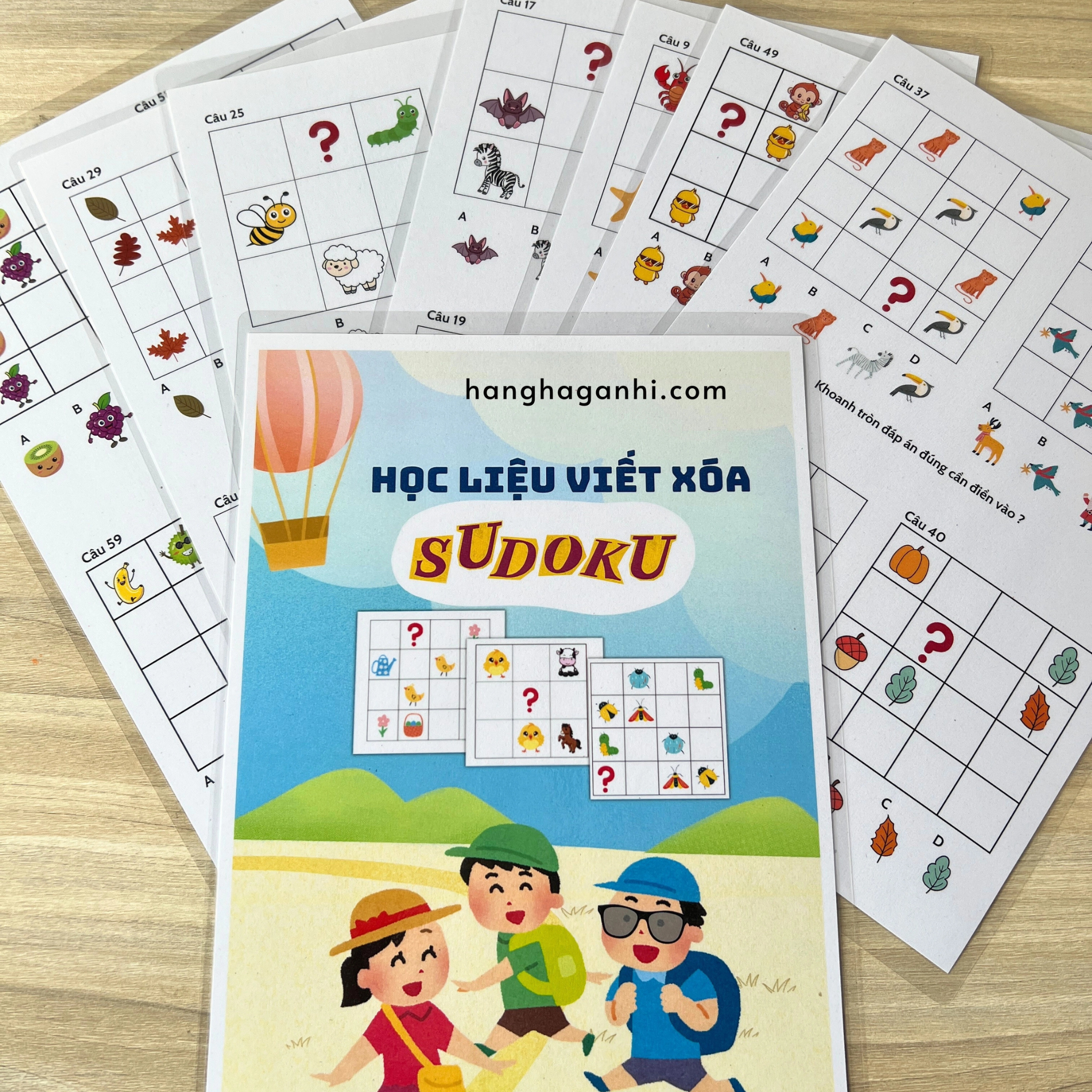 Học liệu Tư Duy sáng tạo Sudoku cho bé, bóc dán, viết xóa được_thumbnail_4