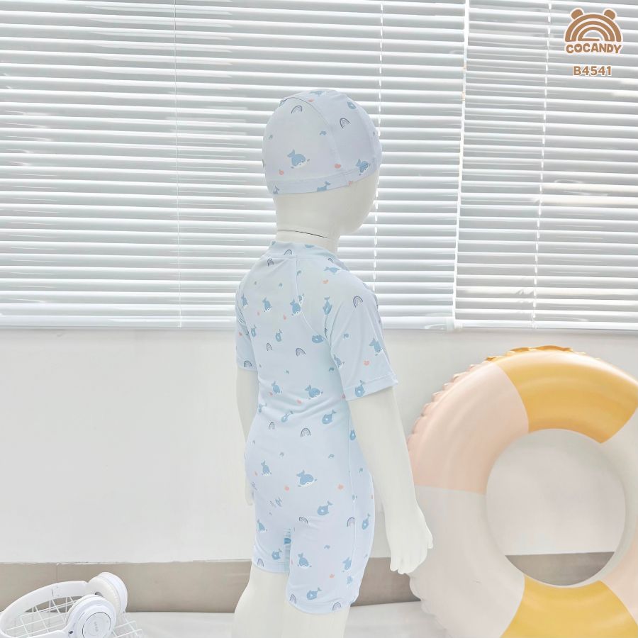 Bộ bơi cộc XANH suit họa tiết cá heo_thumbnail_1