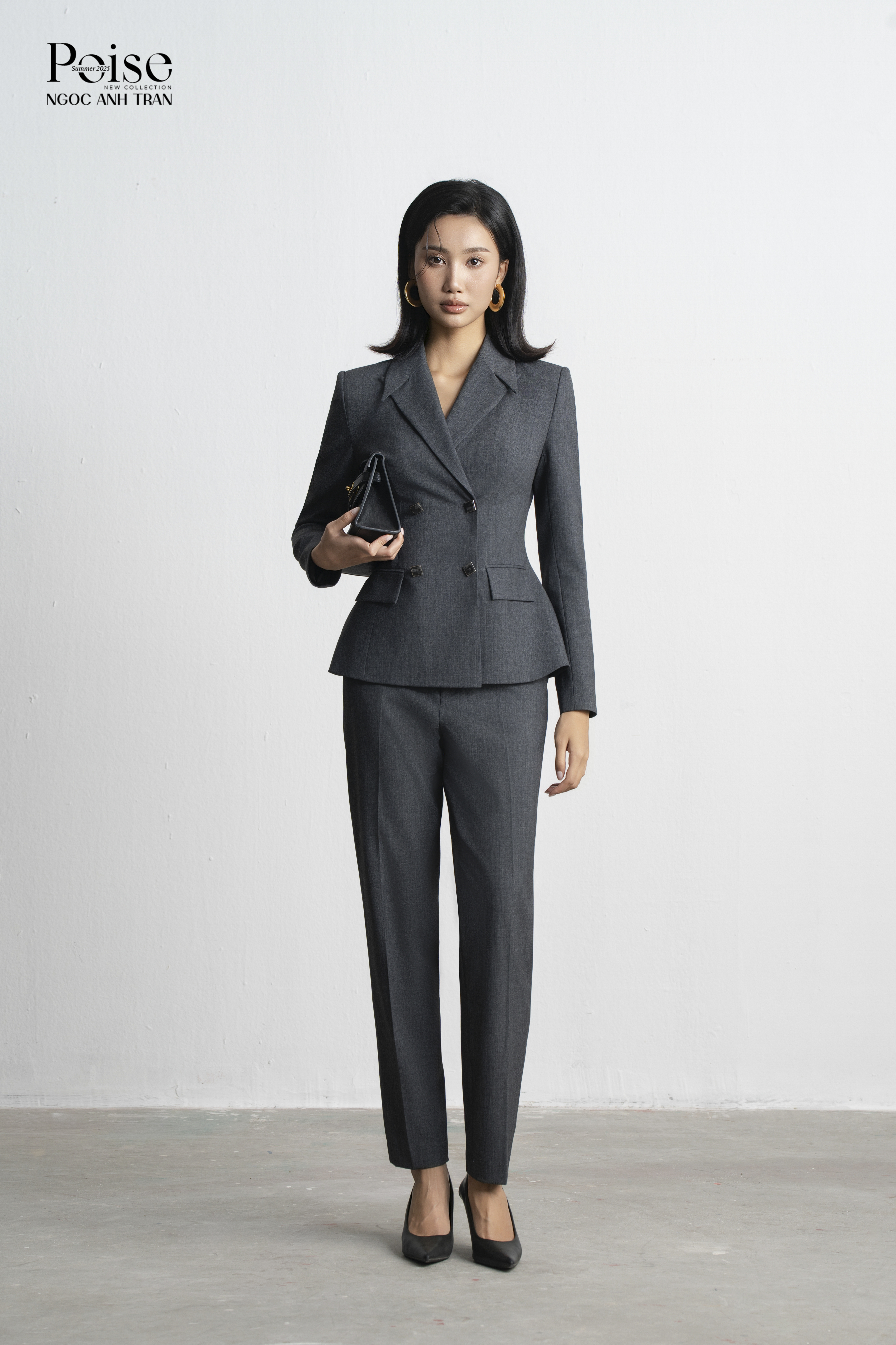 Q043 - Quần baggy màu ghi lông chuột