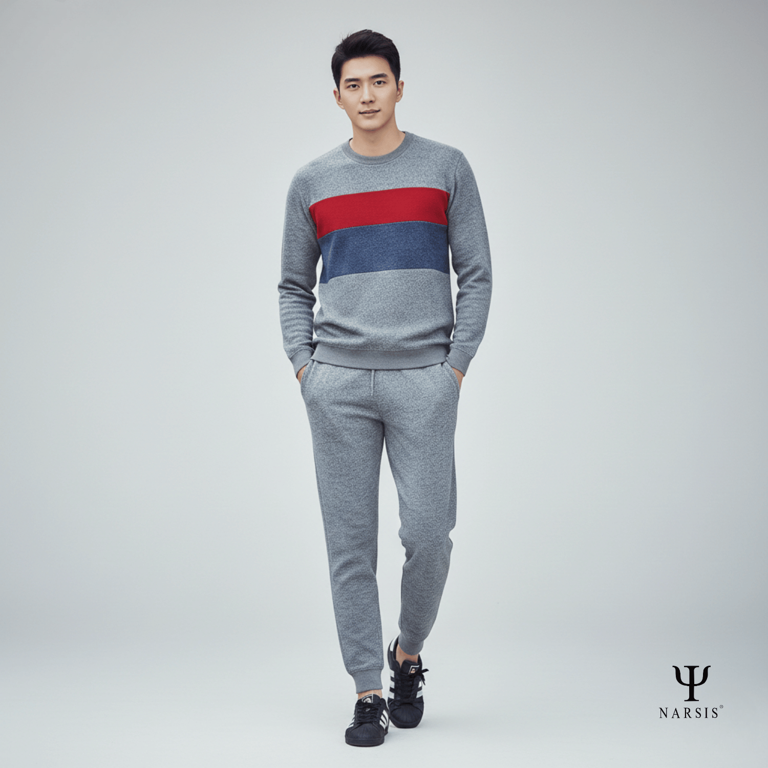 BỘ NAM THU ĐÔNG E5023 NARSIS CHẤT LIỆU THOÁNG MÁT, DỄ CHỊU, THOẢI MÁI CẢ NGÀY, DỄ VẬN ĐỘNG