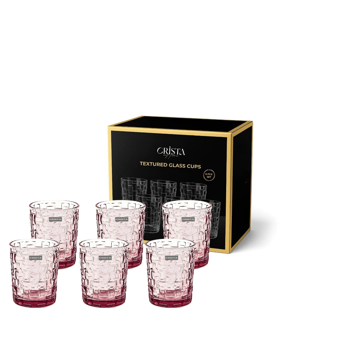 Bộ 6 cốc thủy CRISTA HOME tinh vân caro 280ml_thumbnail_49