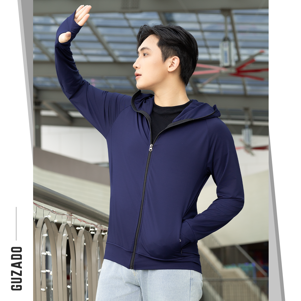 Áo Chống Nắng 2 Lớp Unisex Thông Hơi Khóa Kéo Mũ Trùm Kín Mặt Chống Tia UV GCN02_thumbnail_12