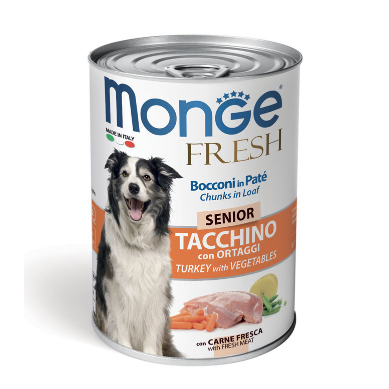 Pate MONGE Fresh cho chó 400gr (Hương vị Gà Tây và Rau)