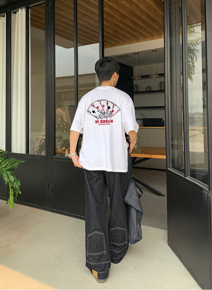 Áo phông tết nam form rộng cổ tròn vải cotton 4c co giãn thoáng mát 1800 Miucho in mix_thumbnail_4