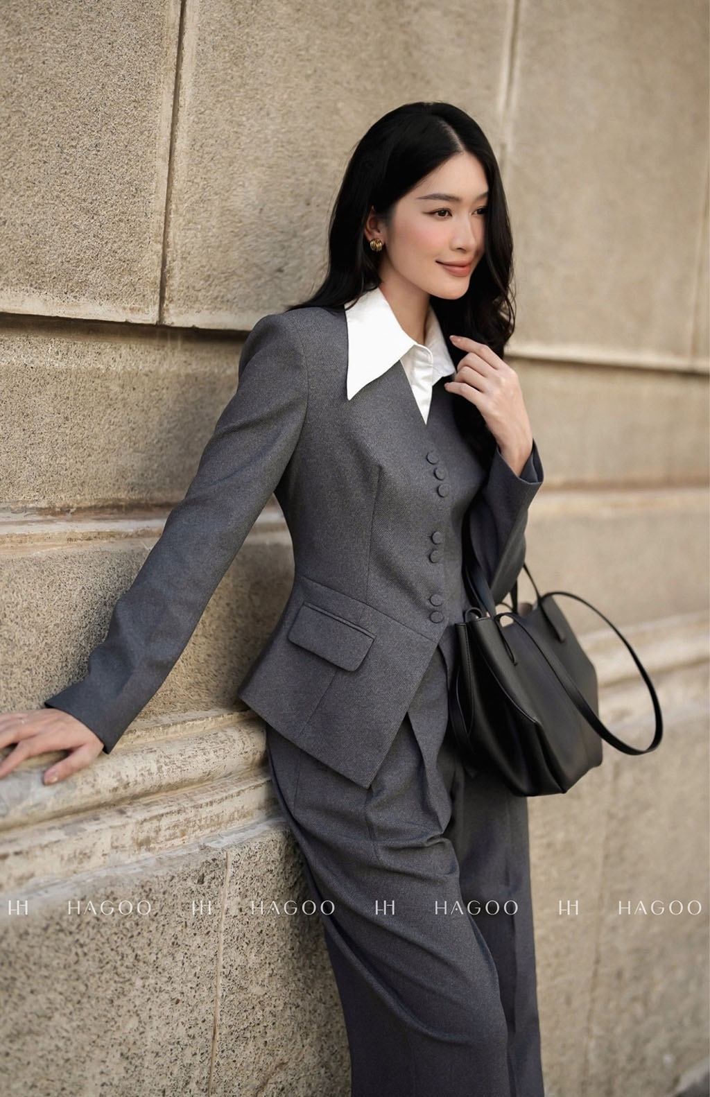 Quần ống suông bổ cơi túi dọc HAGOO_thumbnail_5