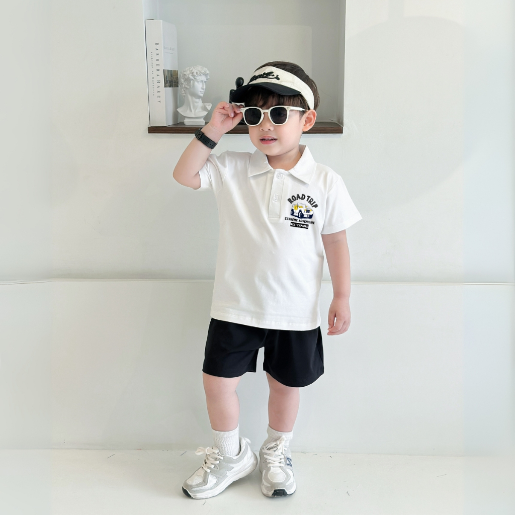 Áo polo bé trai in hình ô tô - Loza Kids PL3188