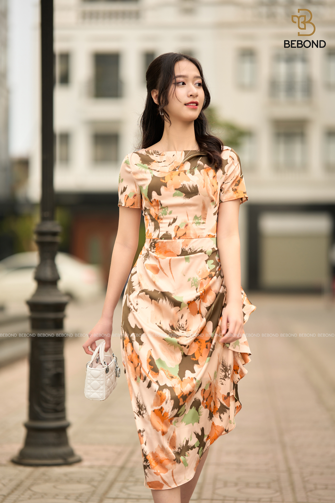 Đầm lụa xếp ly eo màu HỒNG TÔM- AMELIA DRESS_thumbnail_1