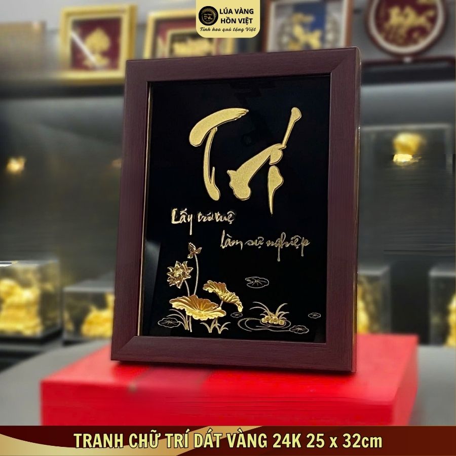 TRANH CHỮ TRÍ DÁT VÀNG 24K 25x32cm_thumbnail_1