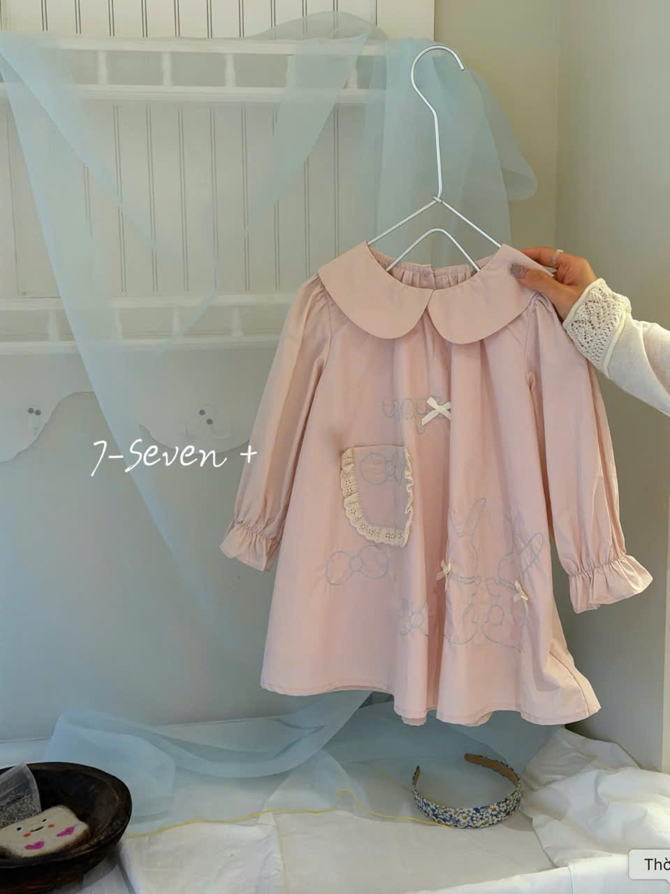 (H149) Váy thô hồng cổ sen hãng Seven