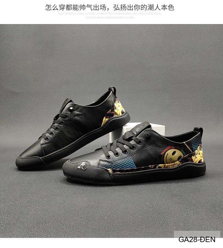 GA28 - Giày Sneaker Nam Da Bò Thiết Kế Smile Độc Đáo, Phong Cách Thường Ngày_thumbnail_19