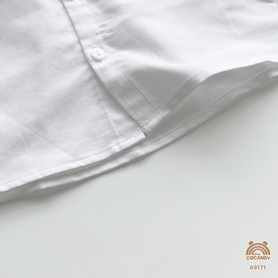 Áo cộc sơ mi TRẮNG nắp túi lệch_thumbnail_5