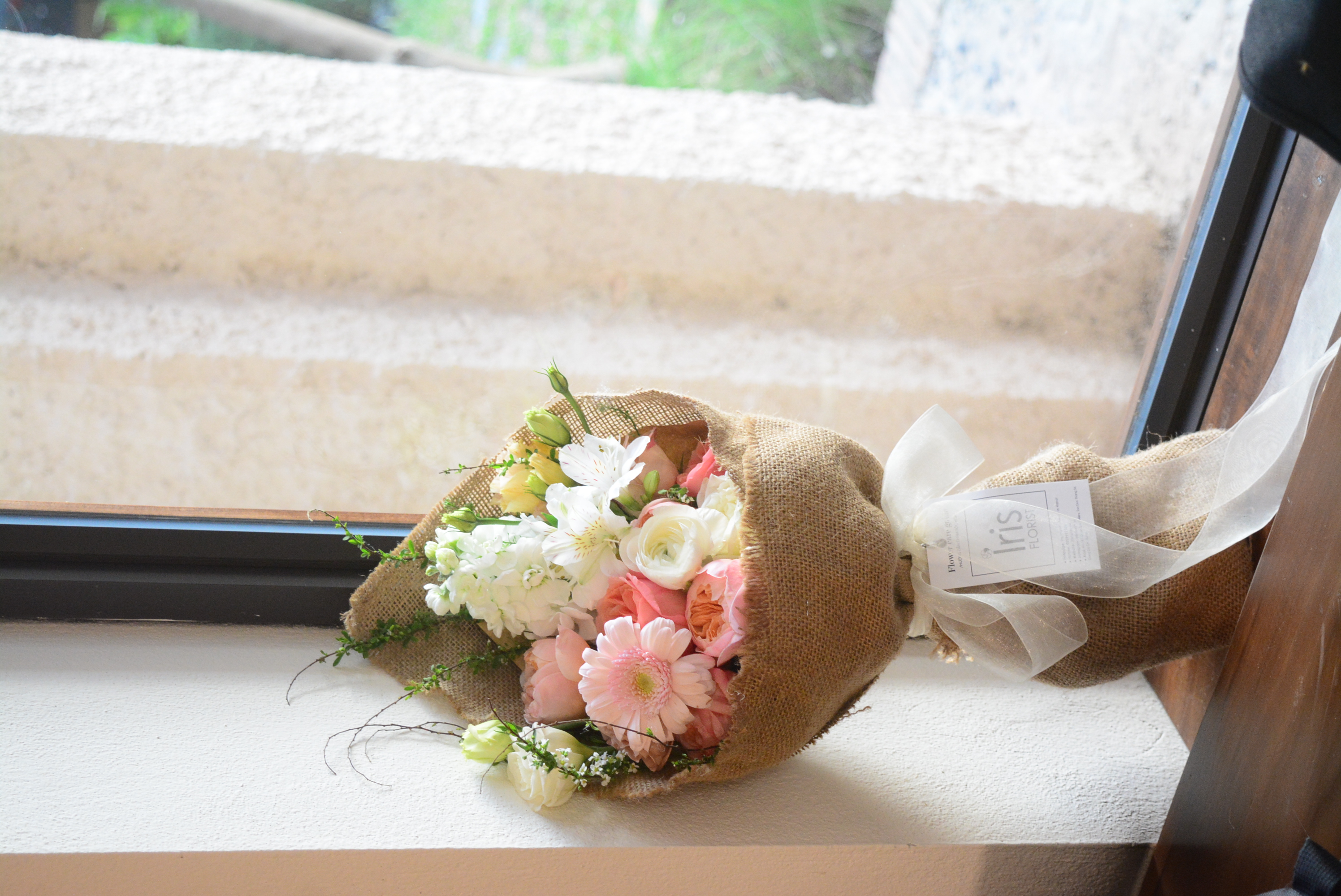 Bó hoa vải bố - Tone Cam hồng - Size S