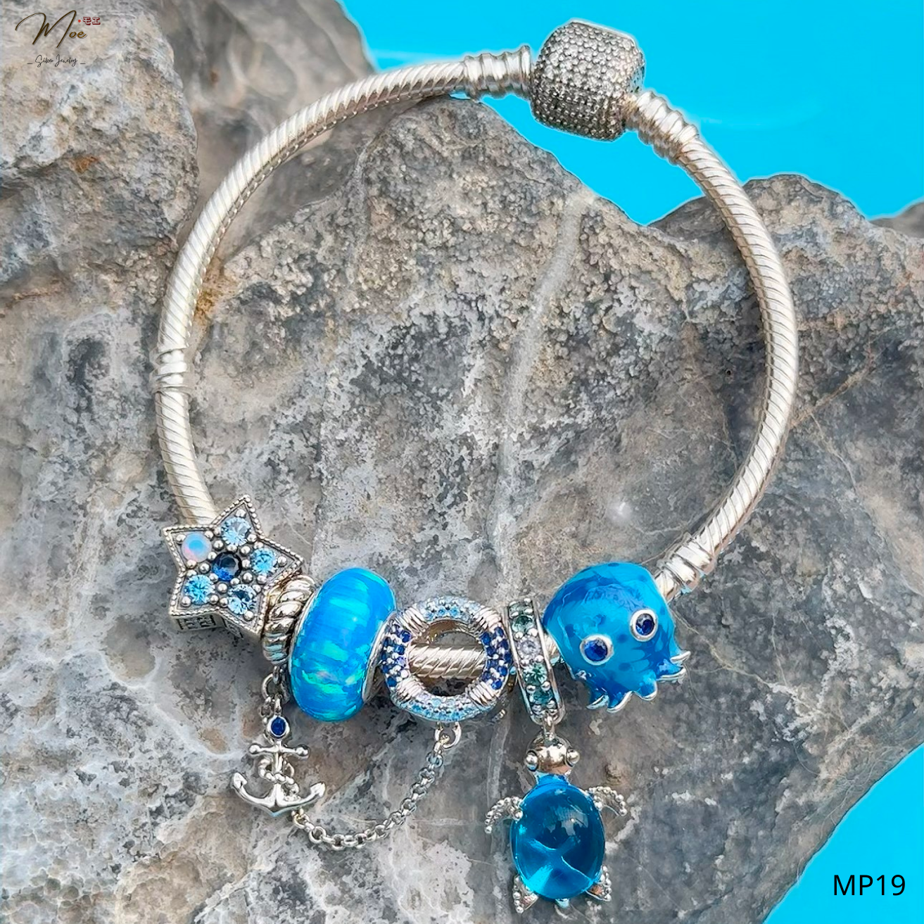 LT575 - Vòng Pandora rùa biển xanh dương_thumbnail_2