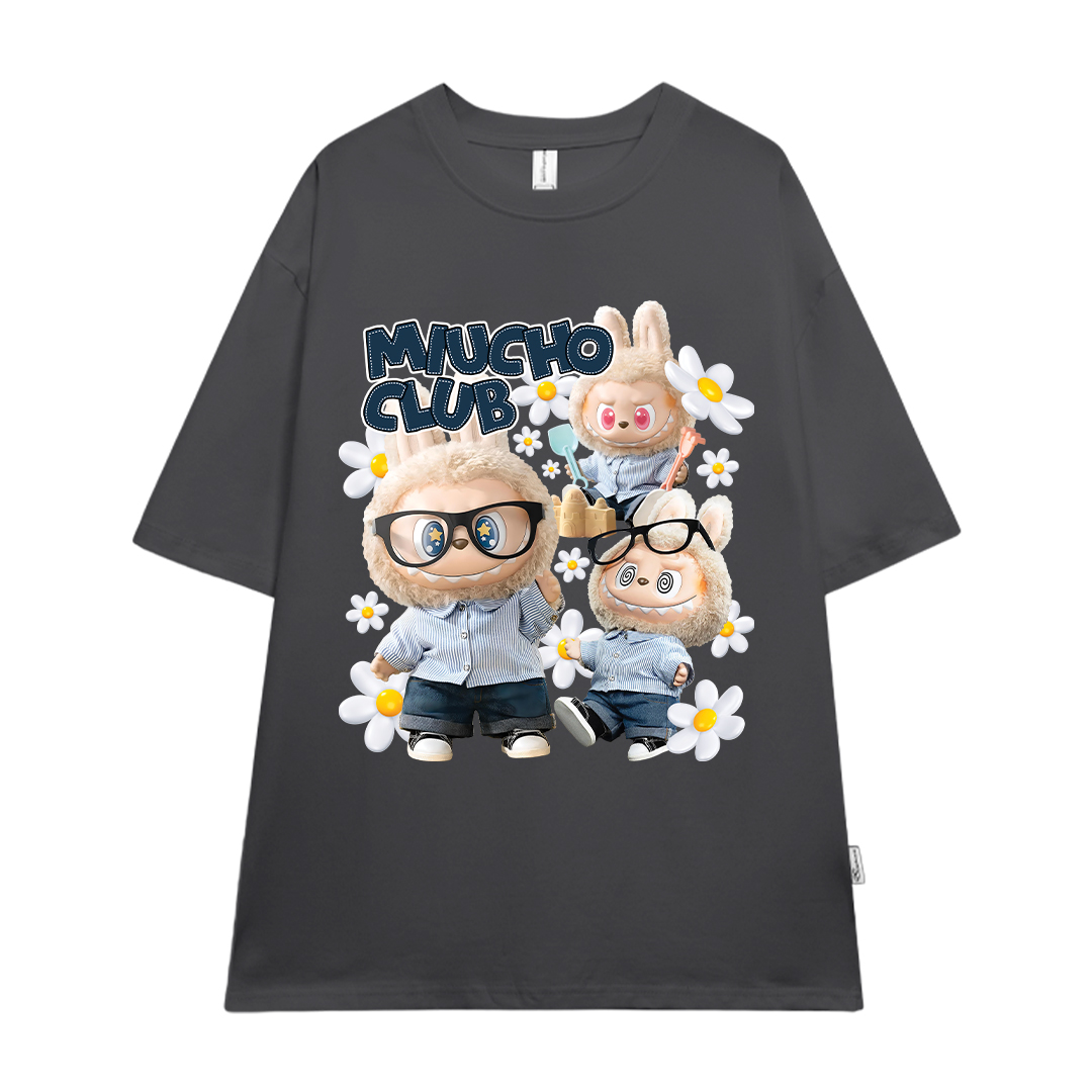 Áo phông labubu form rộng unisex ATD1447 Miucho vải cotton cổ tròn in mix_thumbnail_19