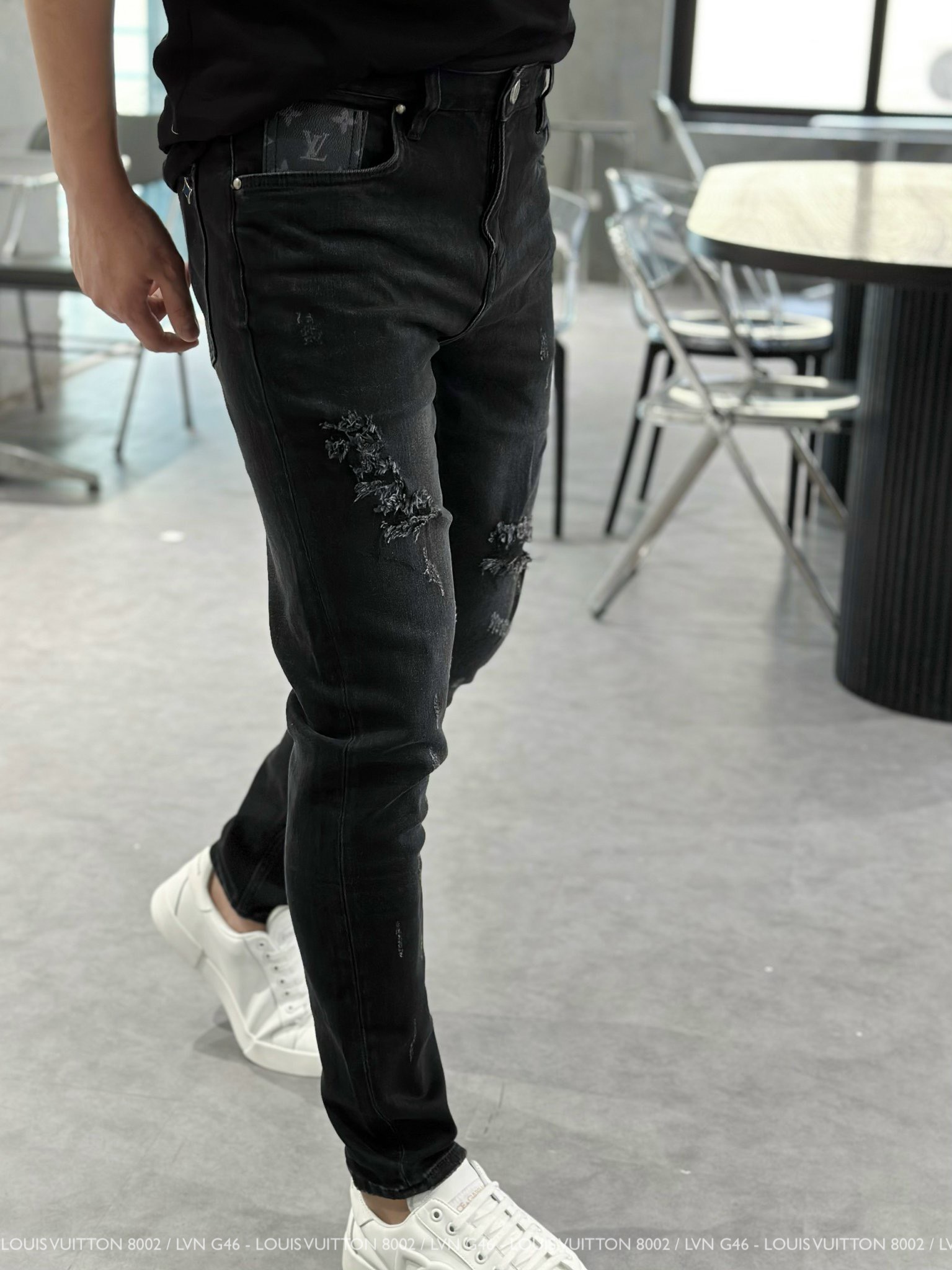 QUẦN JEANS LV ĐEN WASH NHẸ 8002_thumbnail_5
