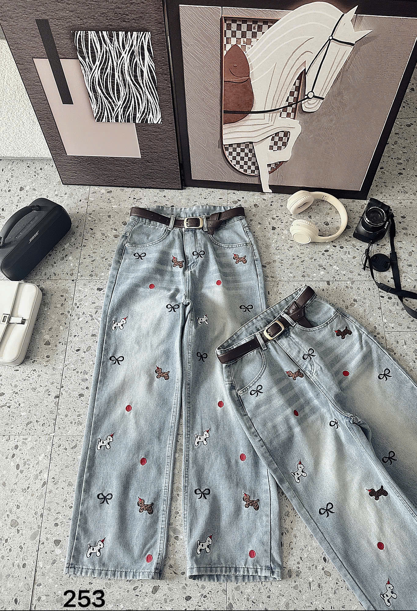 BIGSIZE - Quần jean suông thêu T-QJ253_thumbnail_6