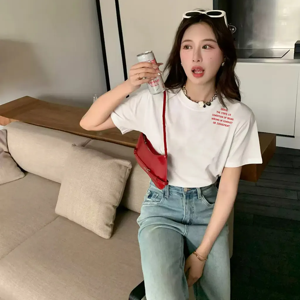 Áo thun nữ form regular in chữ đơn giản 2528 Miucho Chic vải cotton thoáng mát dễ phối đồ_thumbnail_4