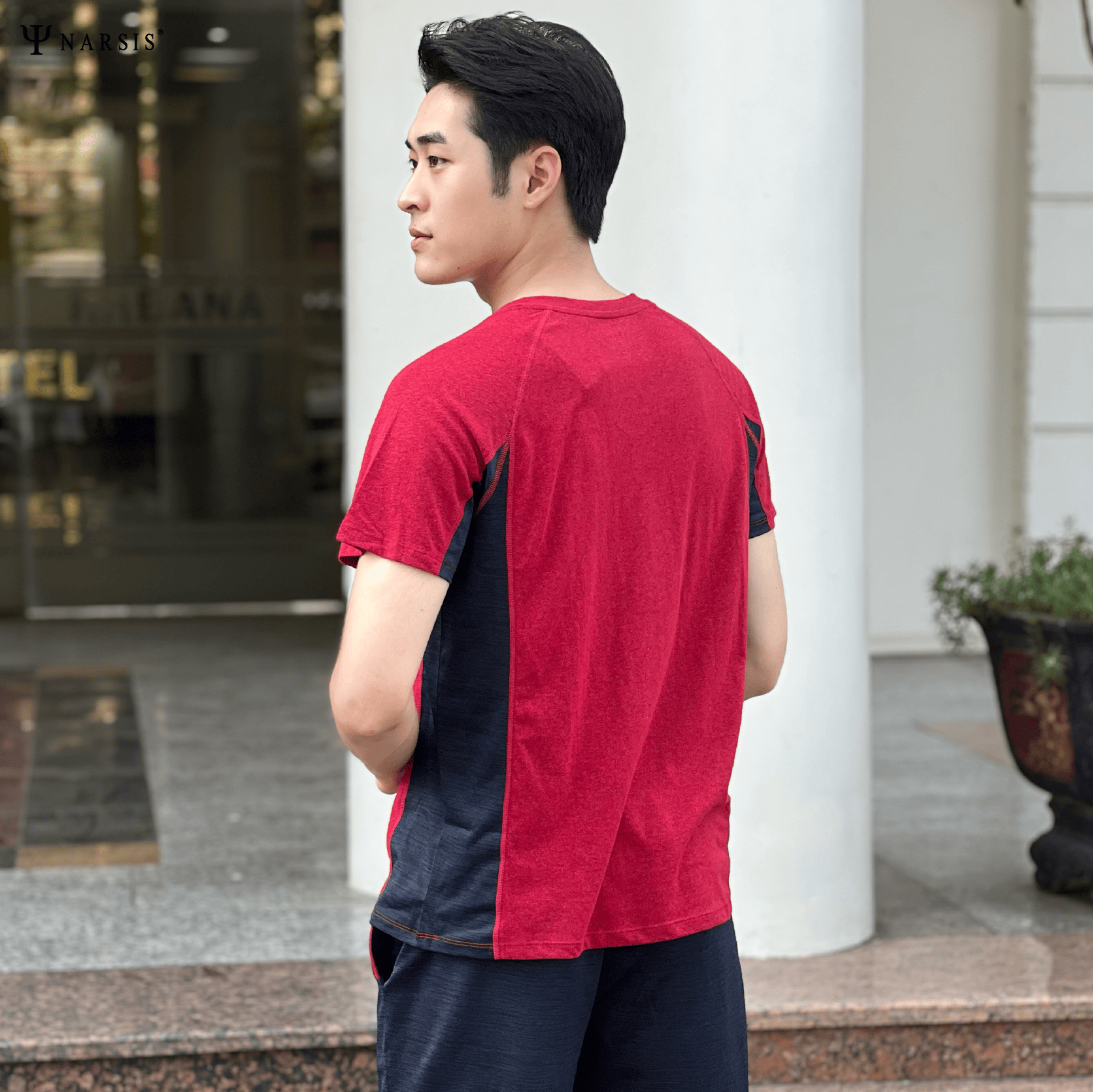 BỘ QUẦN ÁO THỂ THAO NAM TẬP GYM NARSIS - PRO-ACTIVE ĐỎ KHỎE KHOẮN E2001 NARSIS CHẤT LIỆU THOÁNG M..._thumbnail_3