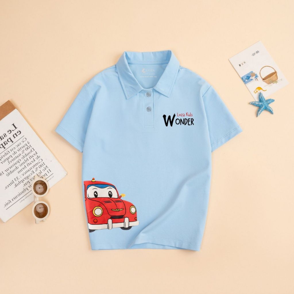 Áo polo bé trai in hình ô tô cotton - Loza Kids PL3051_thumbnail_7
