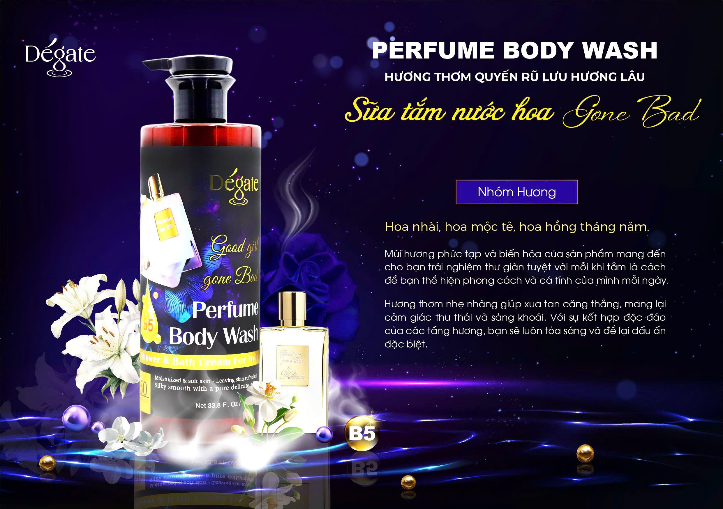 SỮA TẮM THƯỢNG LƯU DE'GATE 1000ml