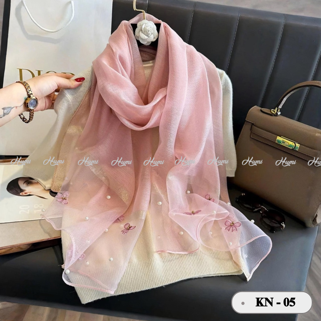 KHĂN TƠ ĐÍNH NƠ (KN-05 HỒNG)