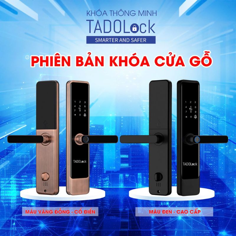 KHÓA THÔNG MINH TADOLock Cửa gỗ (Vàng hồng cổ điển)_thumbnail_2