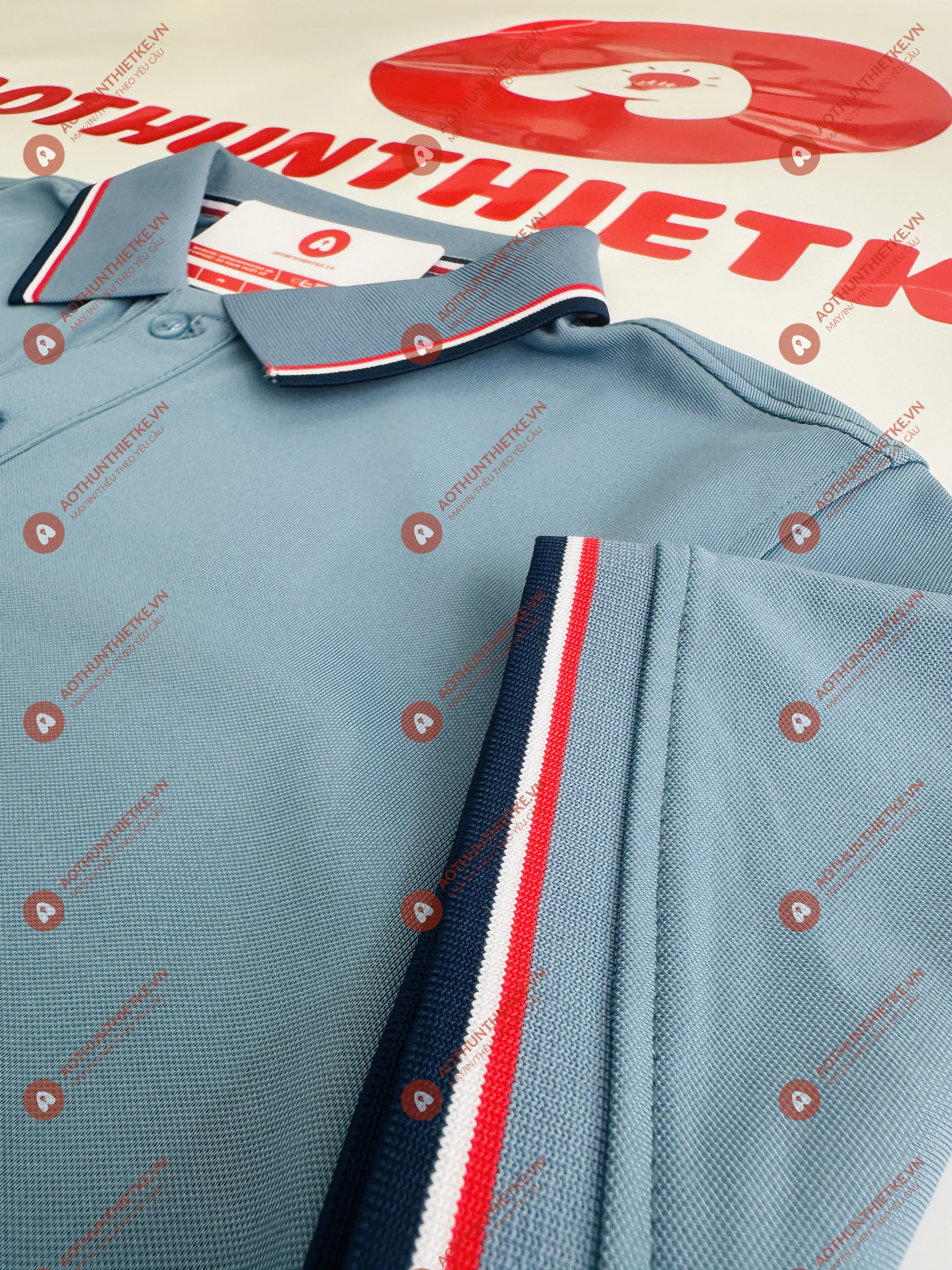 Áo Đồng Phục Polo 3 Sọc Xám Xanh_thumbnail_2