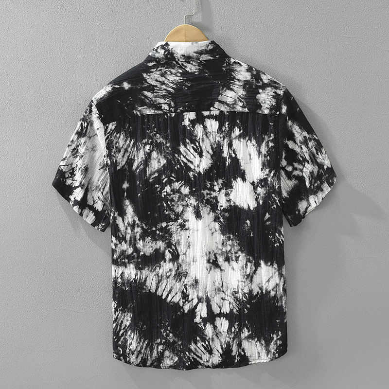 Áo sơ mi tay ngắn nam Nhật Bản – họa tiết nghệ thuật cá tính, form rộng thời trang, chất liệu Lyocell cao cấp, đa năng mặc hằng ngày_thumbnail_2