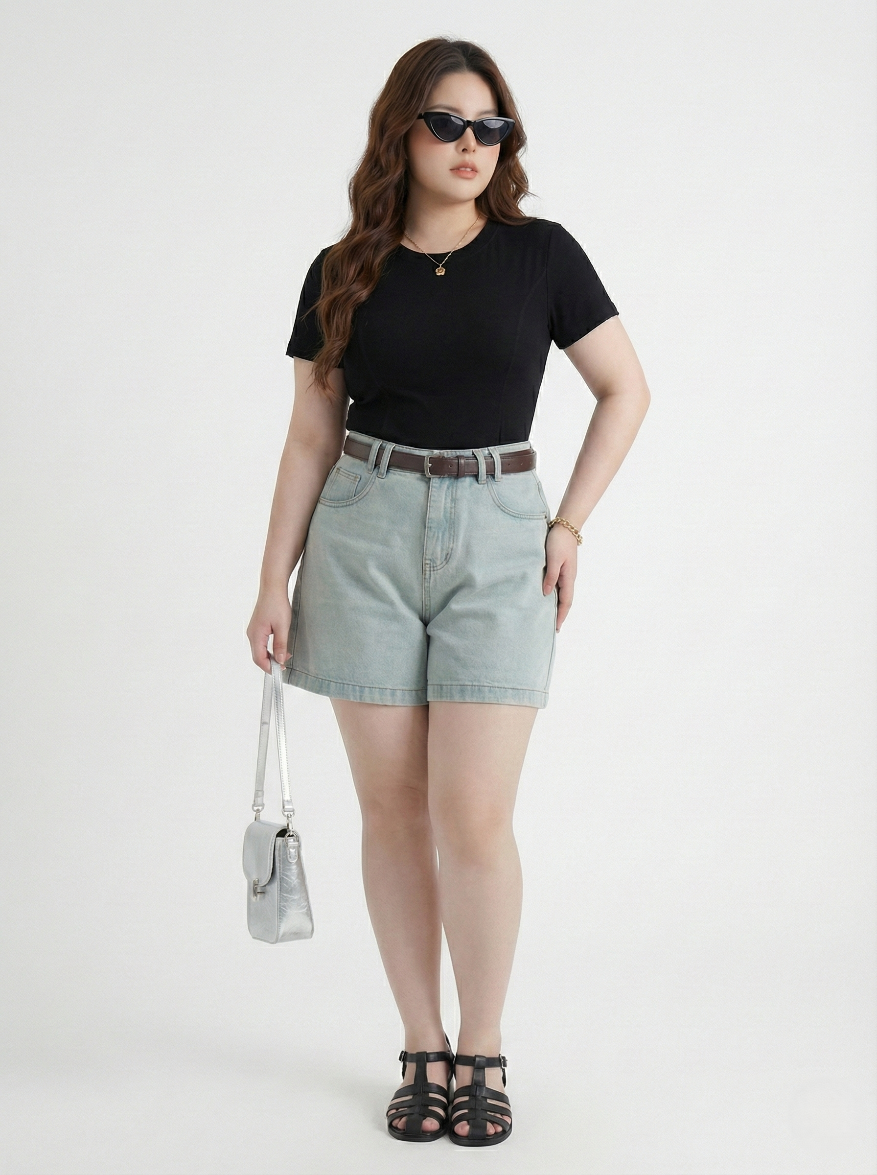 Quần ngố jean viền túi kiểu bigsize QSJ4003 dành cho nàng béo mập từ 55-90kg