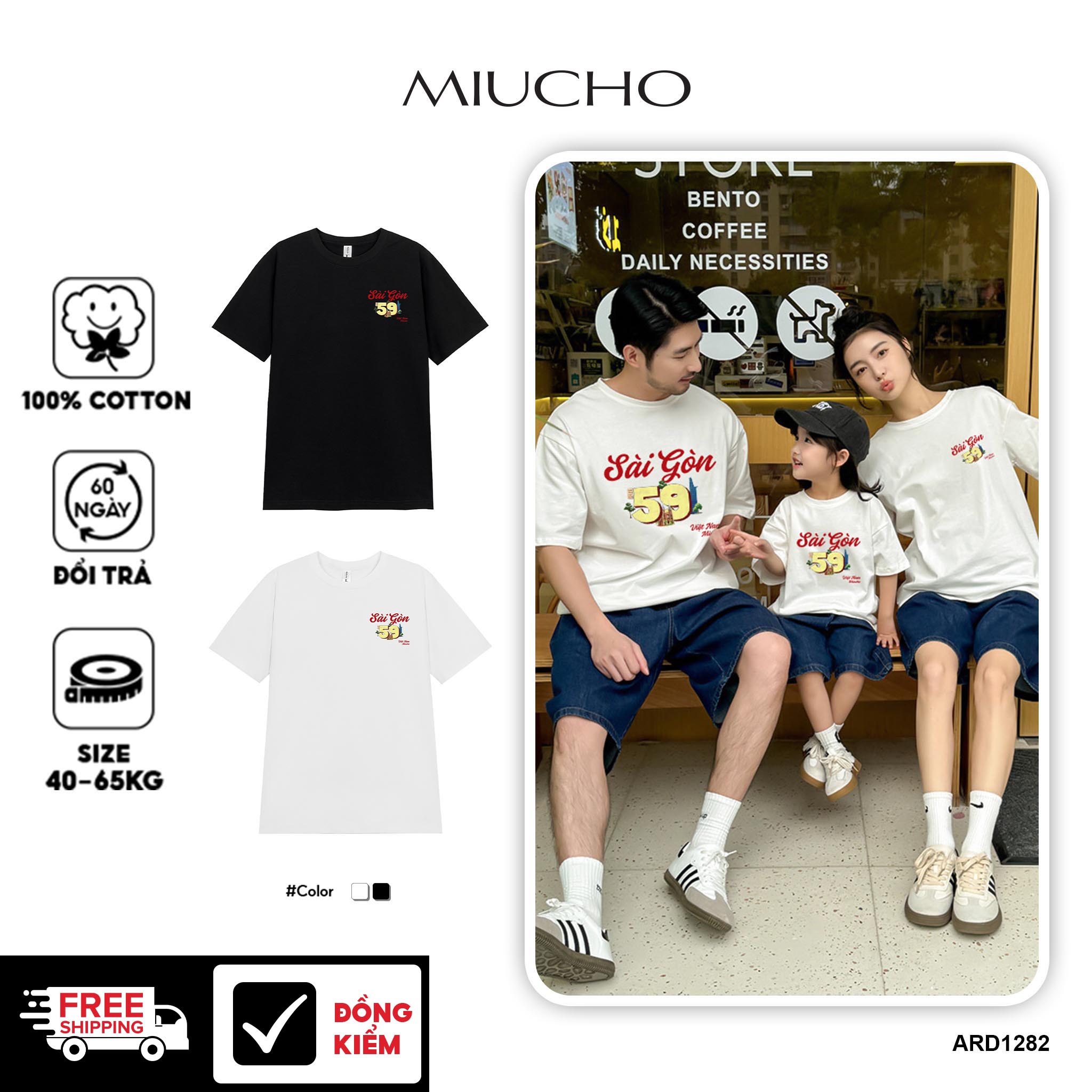 Áo thun nữ du lịch Sài Gòn form vừa regular thoáng mát ARD1282 Miucho Chic in mix_thumbnail_1