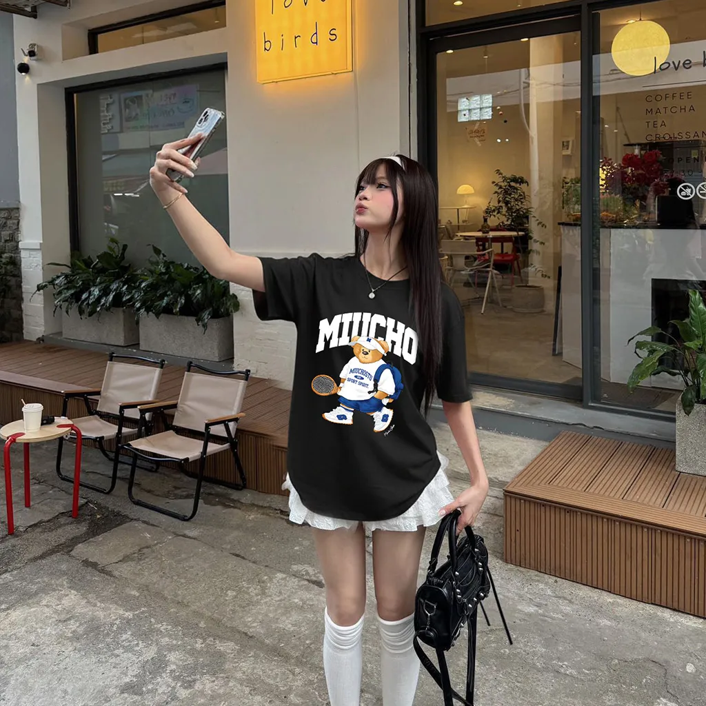 Áo thun form rộng Miucho Gấu Teddy 3112_thumbnail_5
