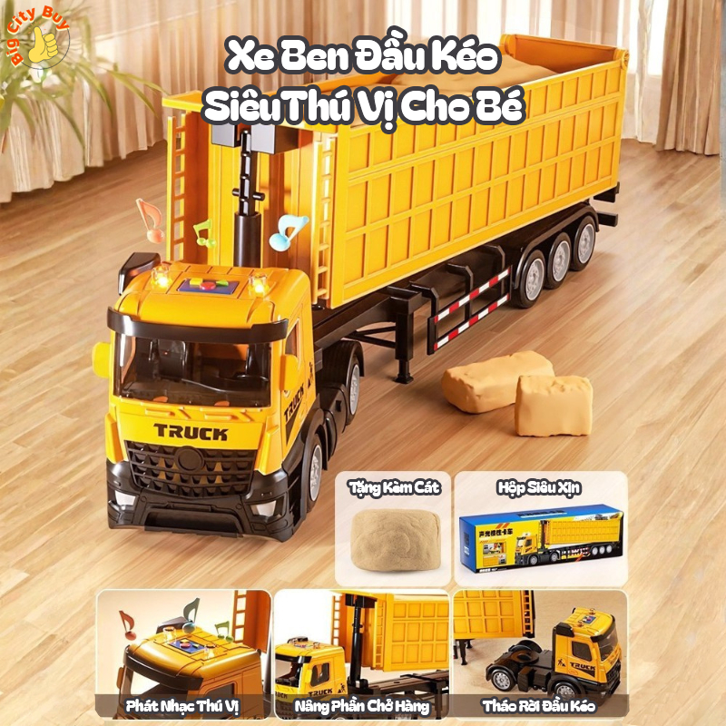 Xe Ben Đầu Kéo Công Siêu To Khổng Lồ Cho Bé, Đồ Chơi Xe Công Trình Khổng Lồ_thumbnail_0