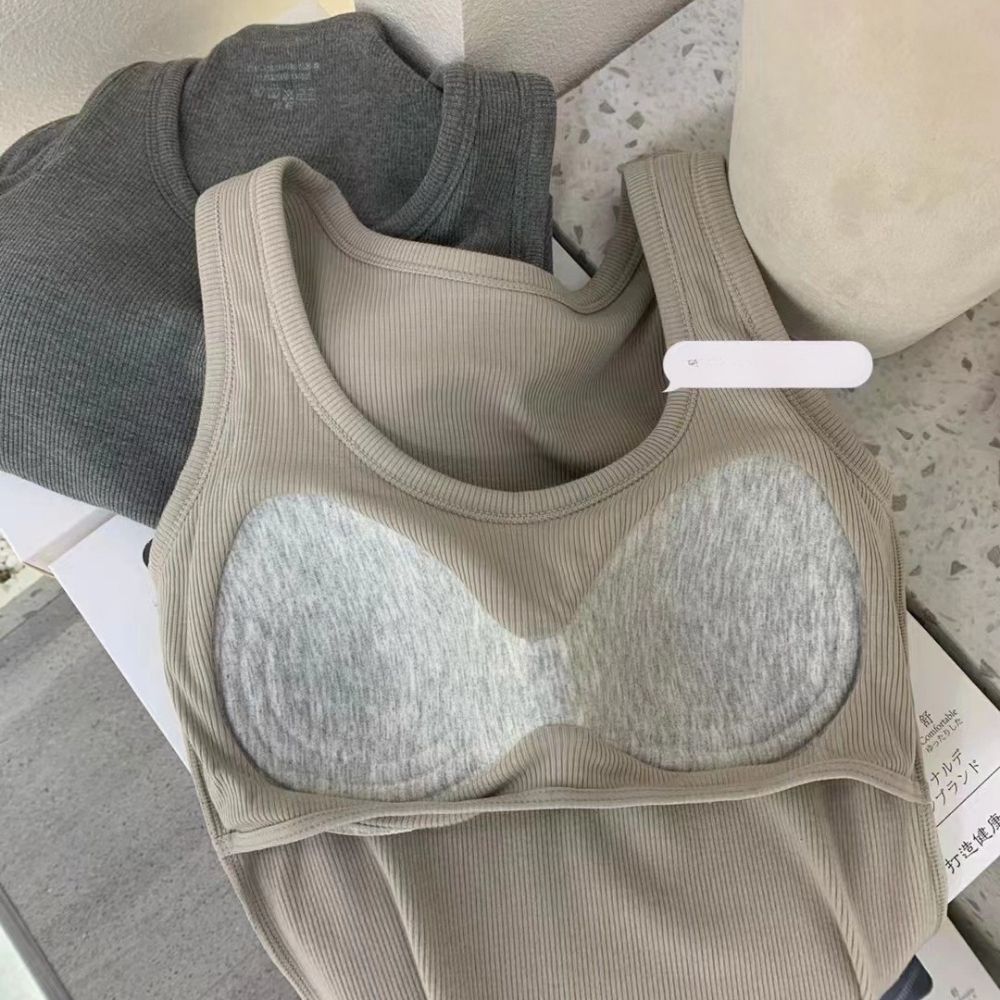 [MÃ B67] Áo Bra Nữ Có Mút, Áo Ba Lỗ Nữ Cotton Mềm Mại 4 Màu Đen Ghi Nâu Kem Freesize 40kg đến 60kg_thumbnail_4