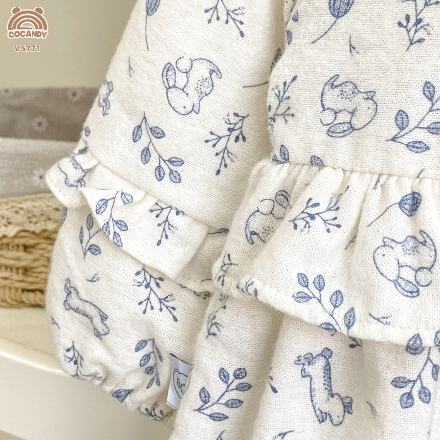 Váy dài BE hoa nhí xanh dương 2 nơ_thumbnail_2