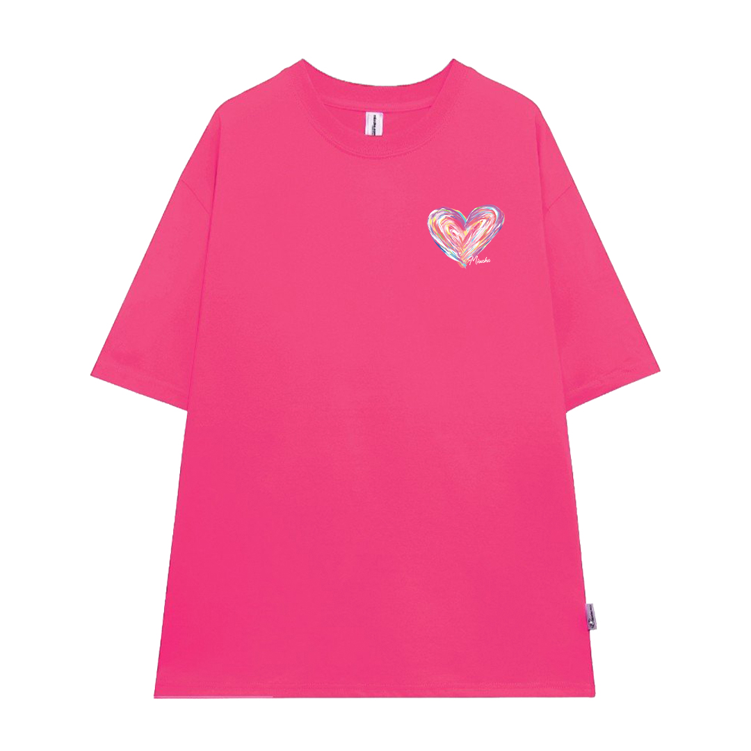 Áo thun cặp đôi in trái tim nhỏ dễ thương form rộng ATD1514 Miucho vải cotton thoáng mát cổ tròn in mix_thumbnail_19