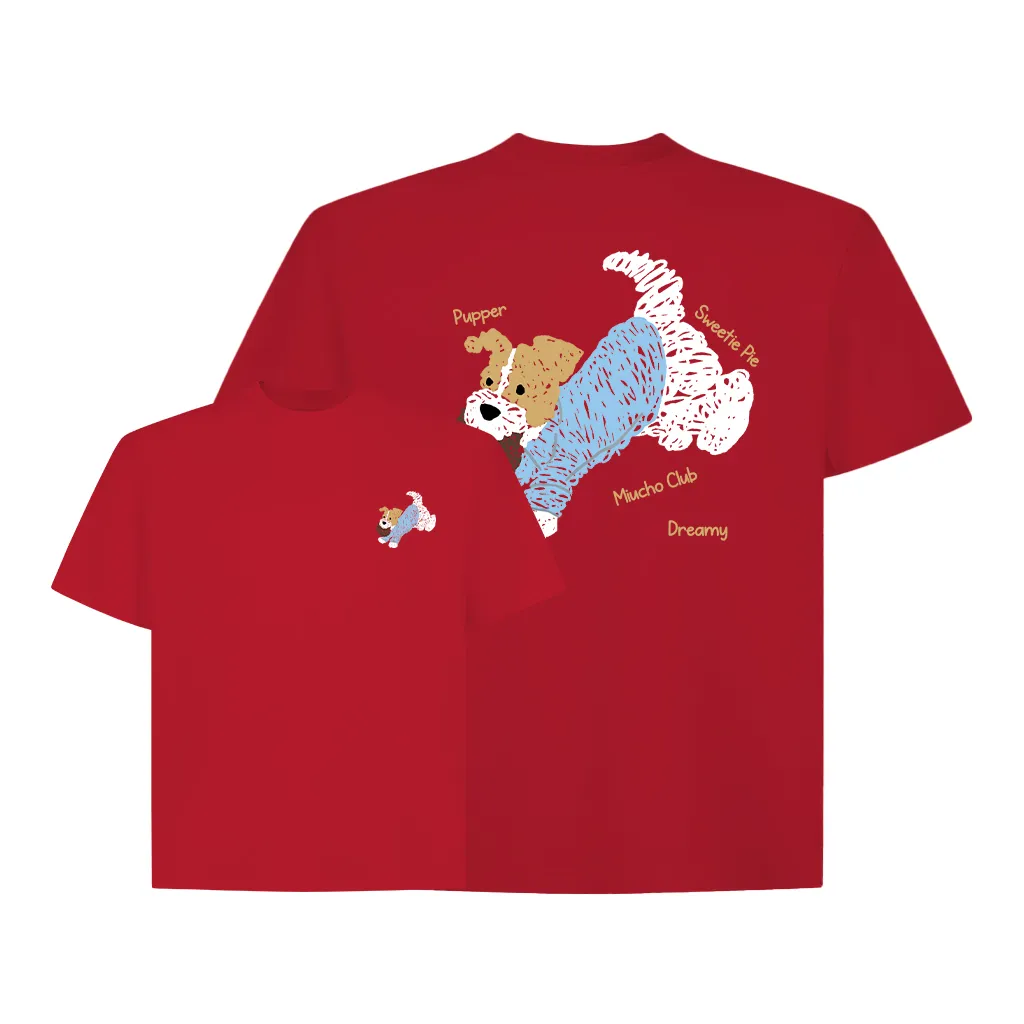 Áo thun boxy hình cún dễ thương 2596 Miucho vải cotton thoáng mát phong cách Hàn Quốc in mix_thumbnail_14