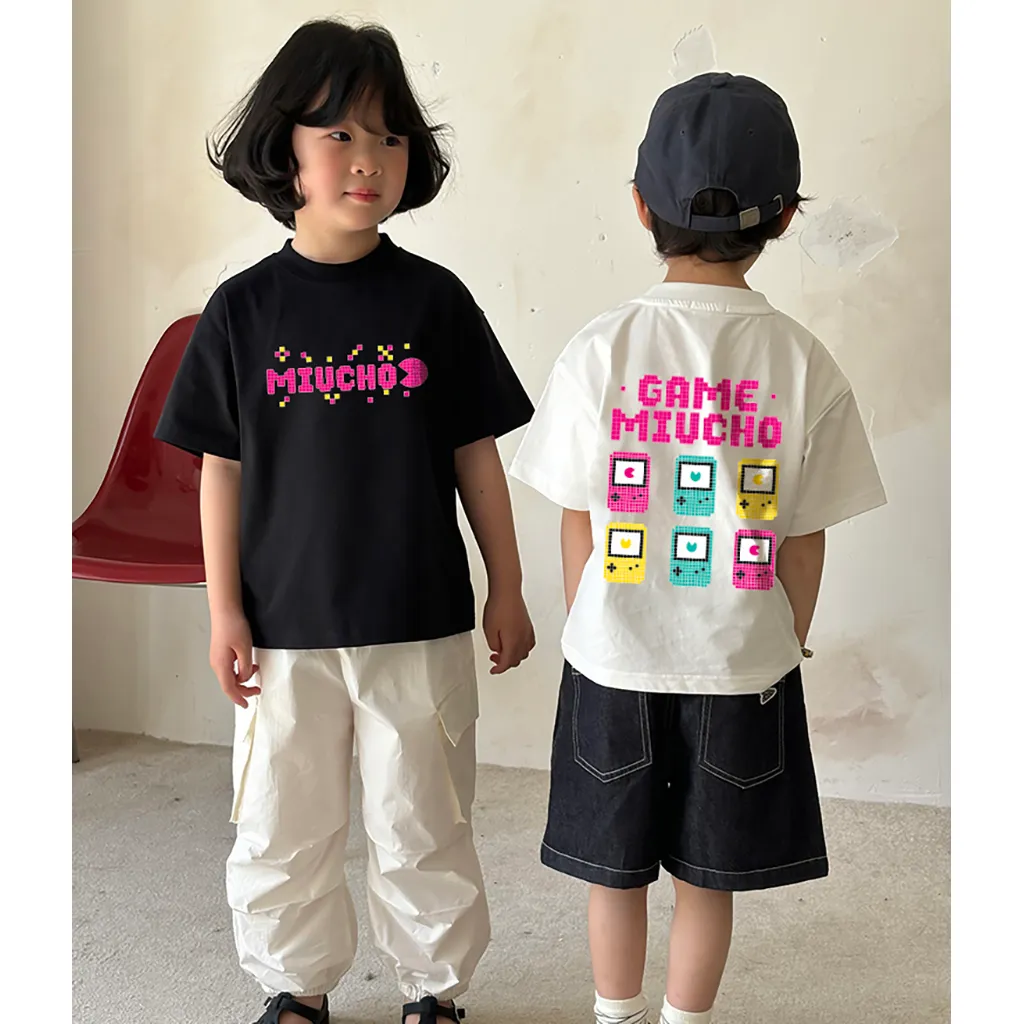 Áo thun cho bé form rộng Game Miucho 2554 vải cotton co giãn thoáng mát cổ tròn in mix_thumbnail_2