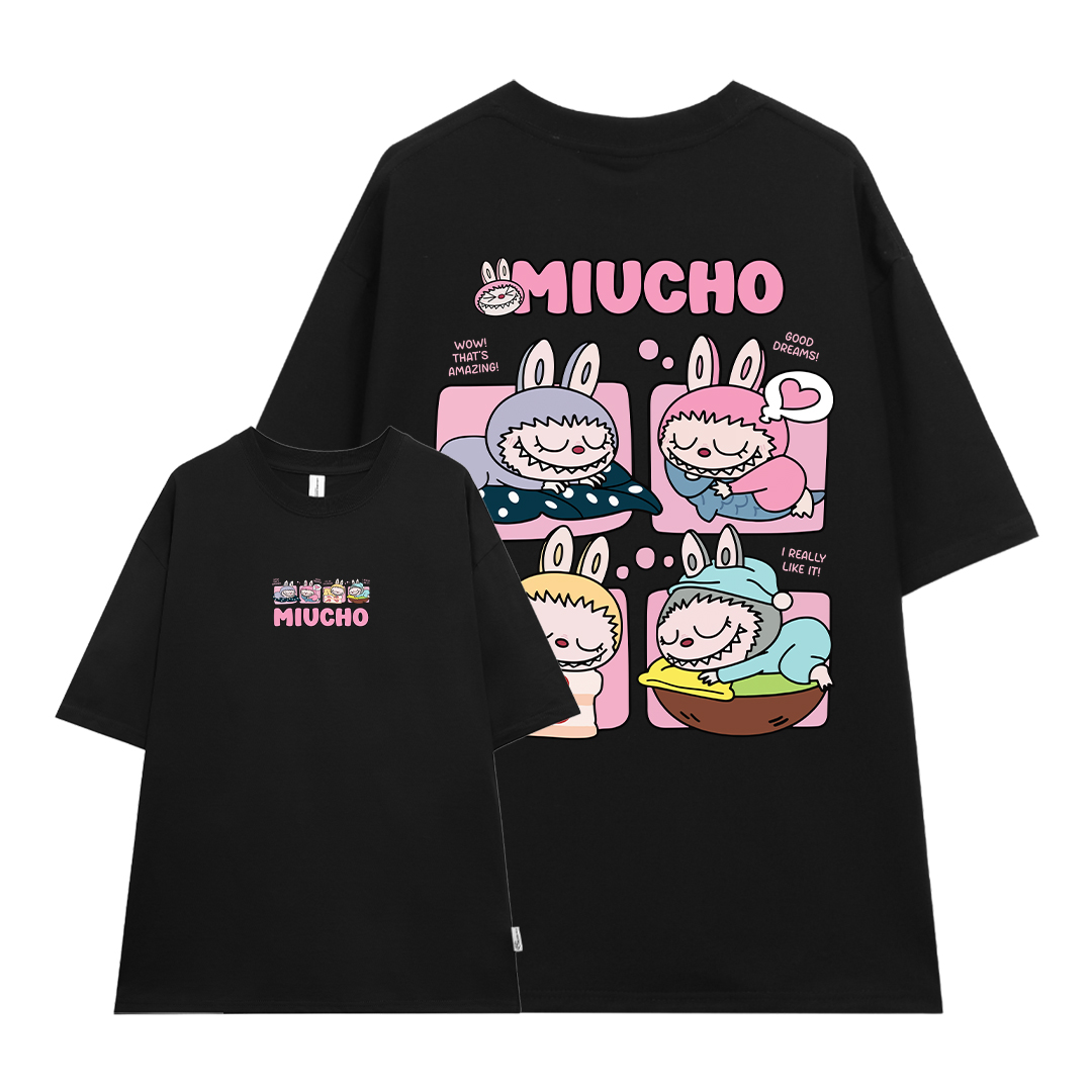 Áo thun labubu dễ thương nhiều màu ATD1316 Miucho cổ tròn vải cotton thoáng mát in mix_thumbnail_9