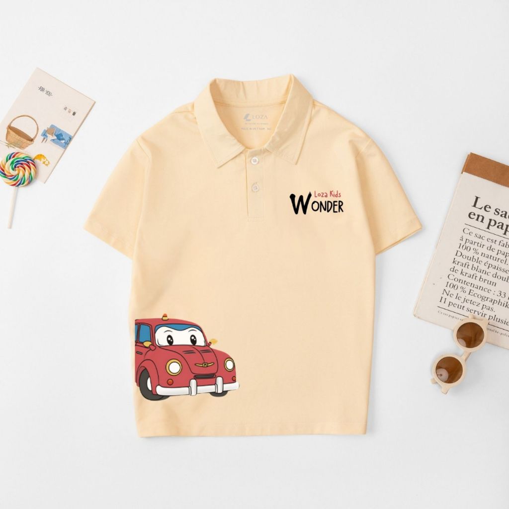 Áo polo bé trai in hình ô tô cotton - Loza Kids PL3051_thumbnail_2