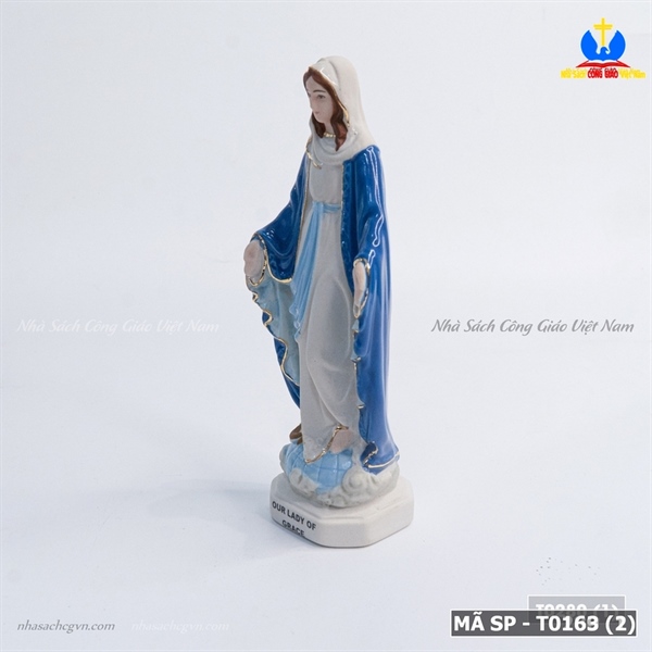Tượng sứ Đức Mẹ Ban Ơn 11cm Xanh ✔_thumbnail_2