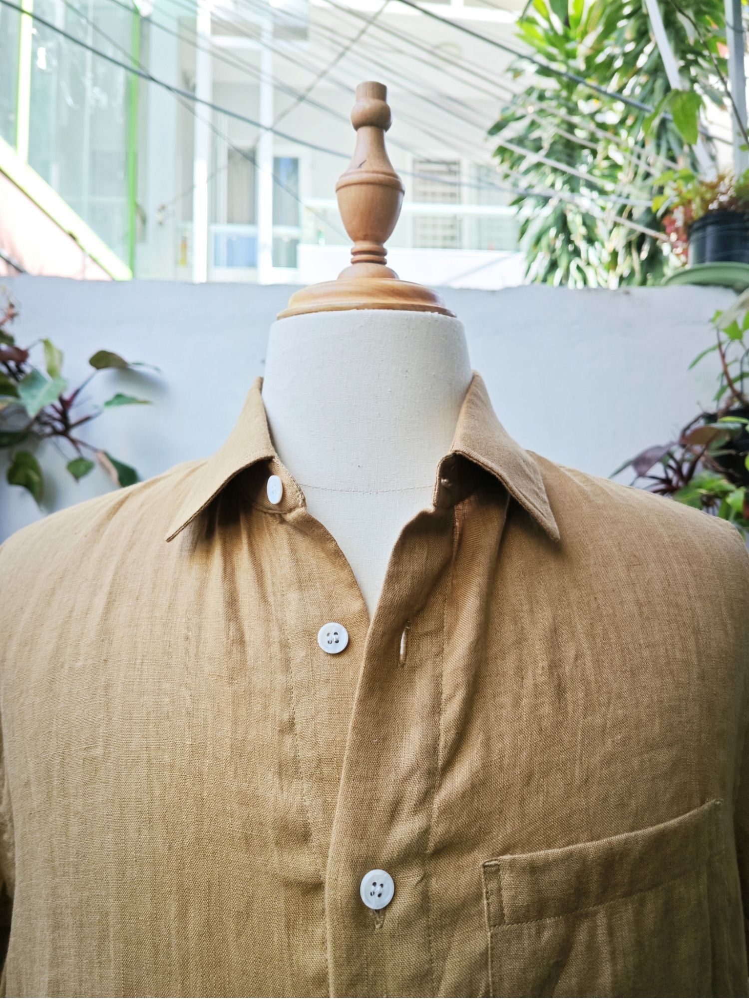 Sơ mi 100% linen tay ngắn cổ kiểu Đức_thumbnail_2