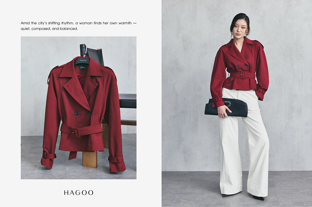 Thiết kế dáng ngắn mới mẻ kết hợp cấu trúc đai eo bản lớn mang lại hiệu ứng vòng eo thon gọn