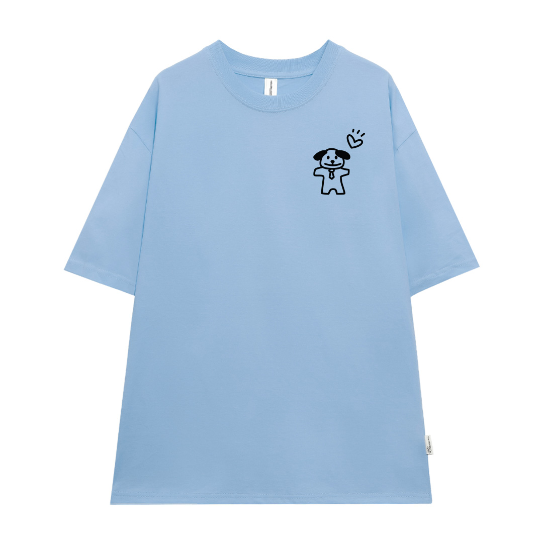 Áo thun cặp đôi couple chú cún đáng yêu from rộng ATD1365 Miucho vải cotton cổ tròn in artwork_thumbnail_15