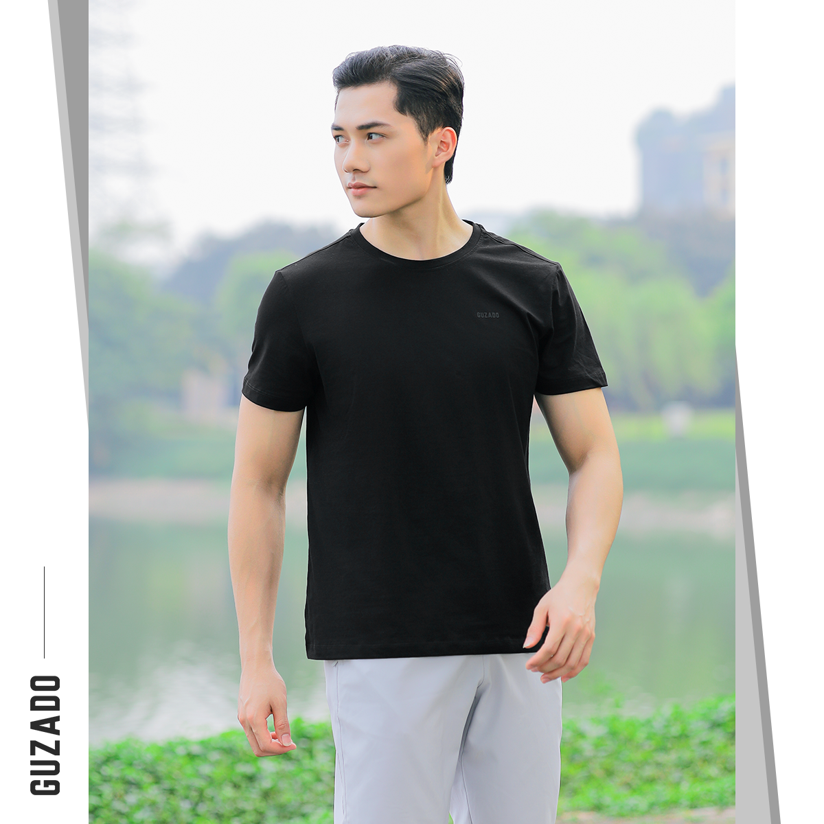 Áo thun nam Ngắn Tay Guzado,Chất Liệu Cotton Chuẩn GTS03_thumbnail_2