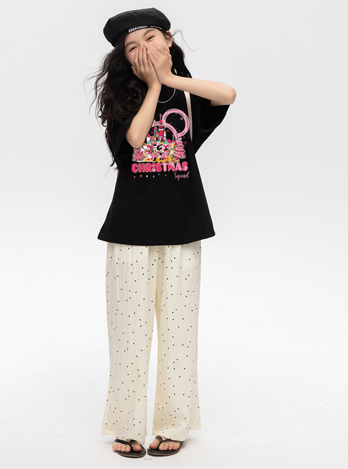 Áo thun bé gái giáng sinh noel from rộng chất vải cotton thoáng mát AED1707 Miucho Kid in artwork_thumbnail_5