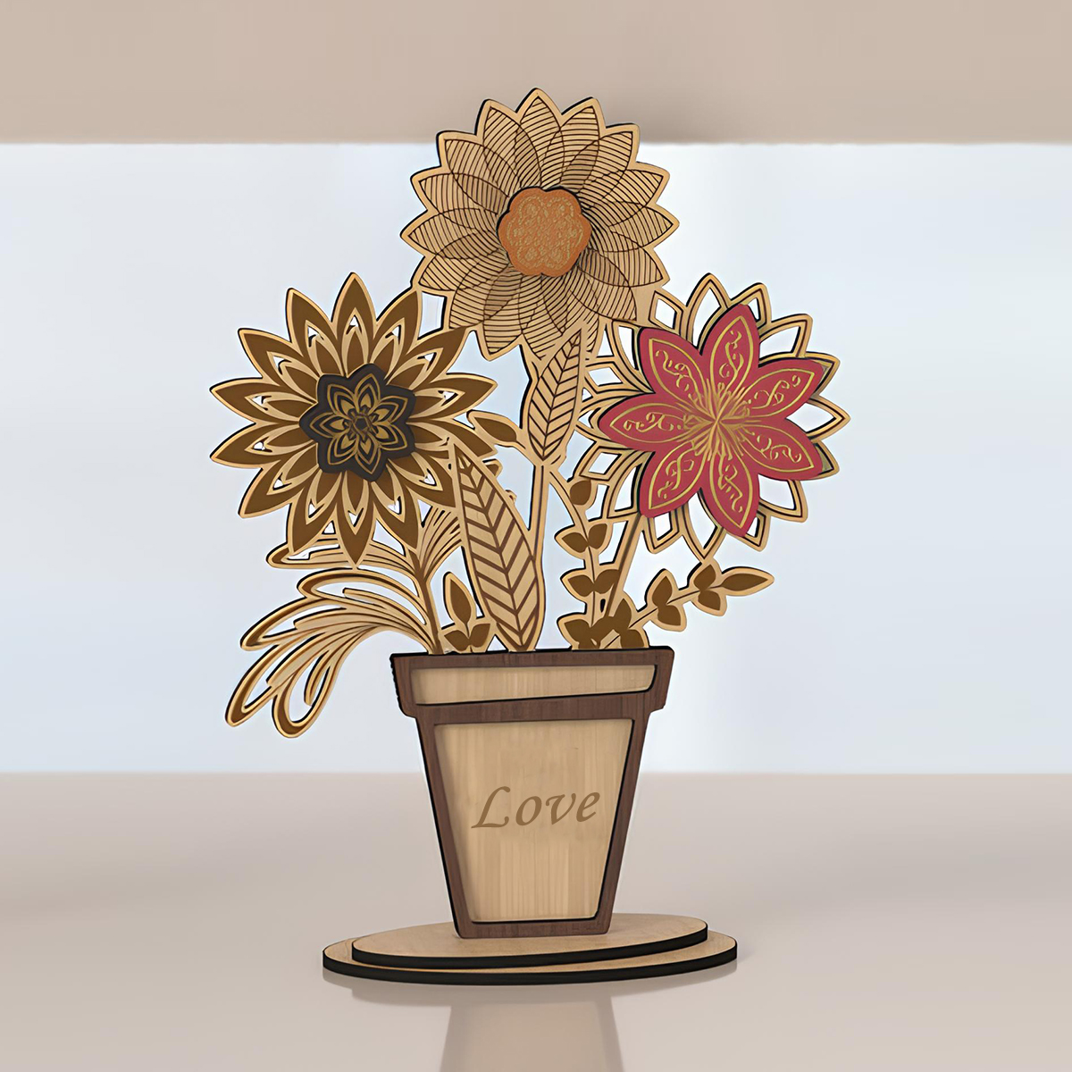 Hoa Bất Tử - Lọ hoa bằng gỗ trang trí, để bàn học, bàn làm việc. Lọ hoa không bao giờ héo_thumbnail_2